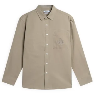 Sơ mi dài tay khaki relaxedfit thêu logo túi ốp GATB303
